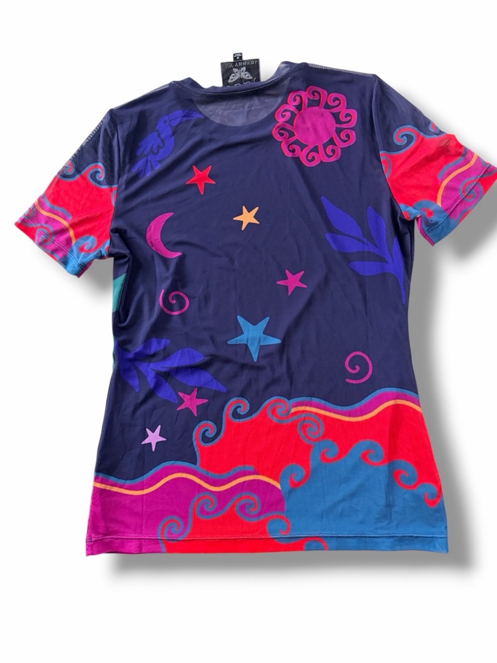 Johnny Was Paloma’s Island Eleanor Short Sleeve Mesh Tee Top Size Medium - Picture 5 of 8